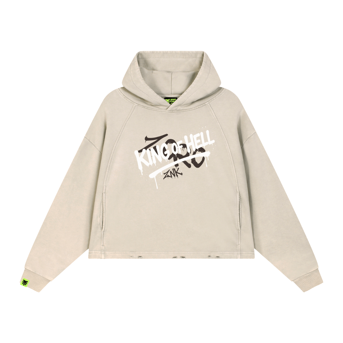 King of Hell Washed Raglan Hoodie image 1