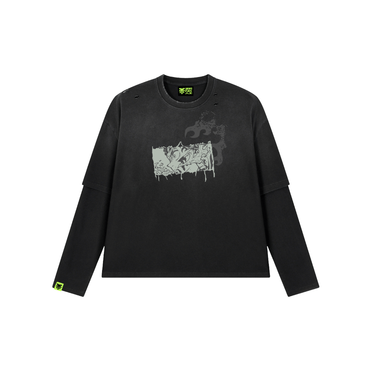 Crimson Spiral Washed Long Sleeve image 1