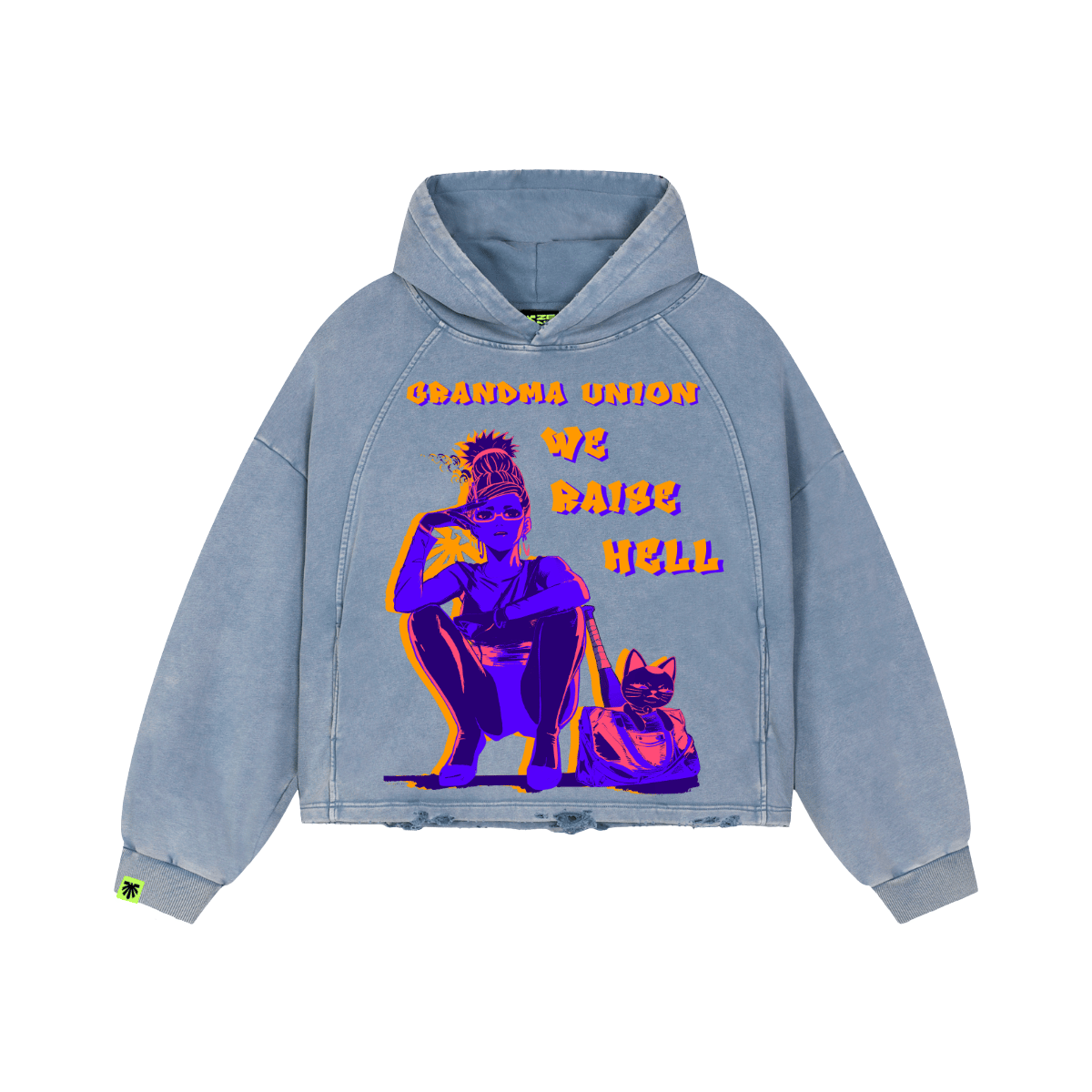 Hell Raised Washed Raglan Hoodie image 1