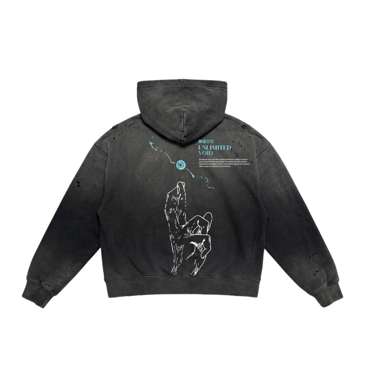Void Black Washed Zip Hoodie image 4