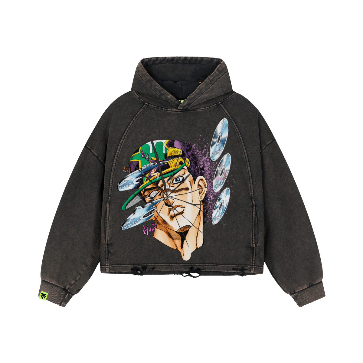 Disc Face Washed Raglan Hoodie image 1