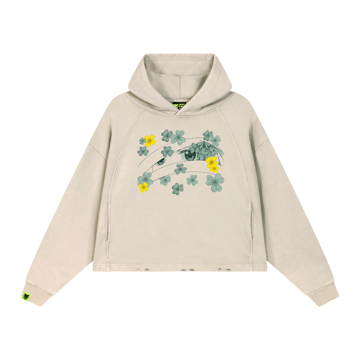 Petal Glance Washed Raglan Hoodie image 1