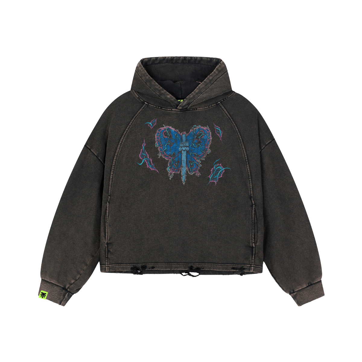 Thorn Wire Washed Raglan Hoodie image 1