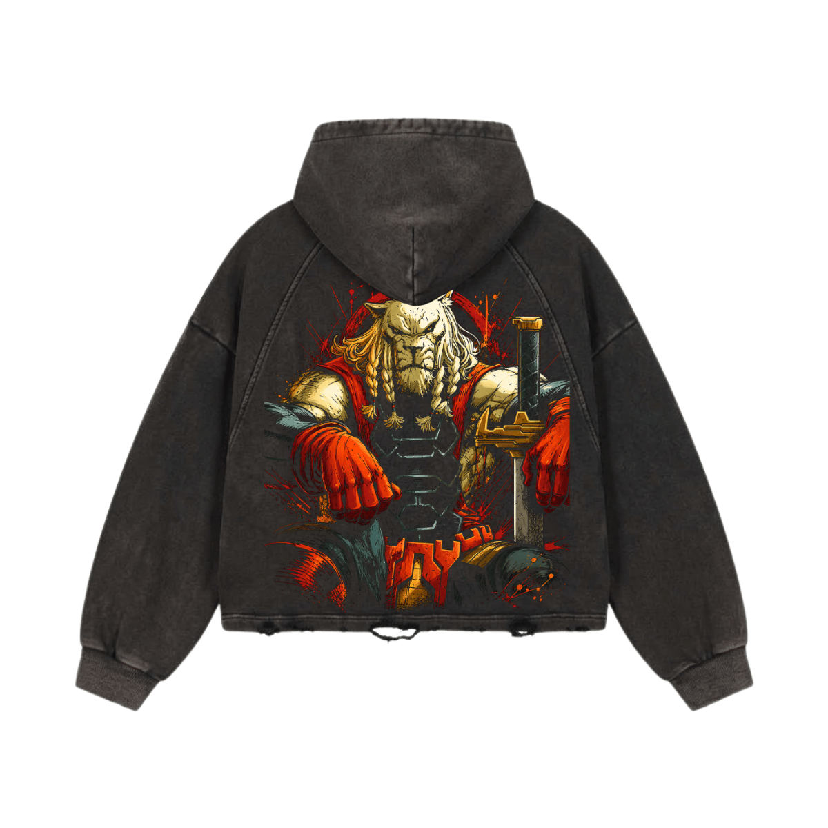 Beast Stance Washed Raglan Hoodie image 2