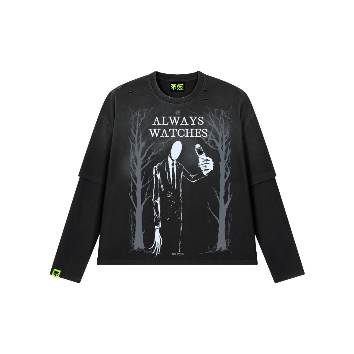 Faceless Selfie Washed Long Sleeve image 1