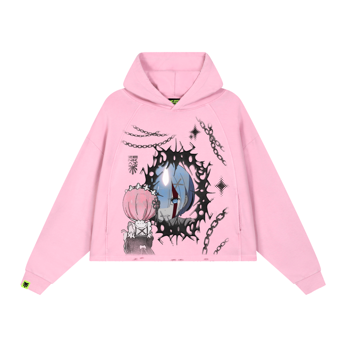 Torn Through Washed Raglan Hoodie image 1