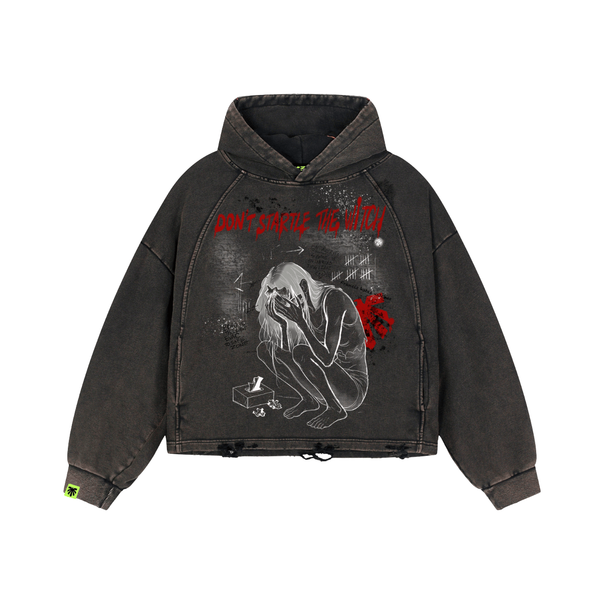 Lights Off Washed Raglan Hoodie image 1