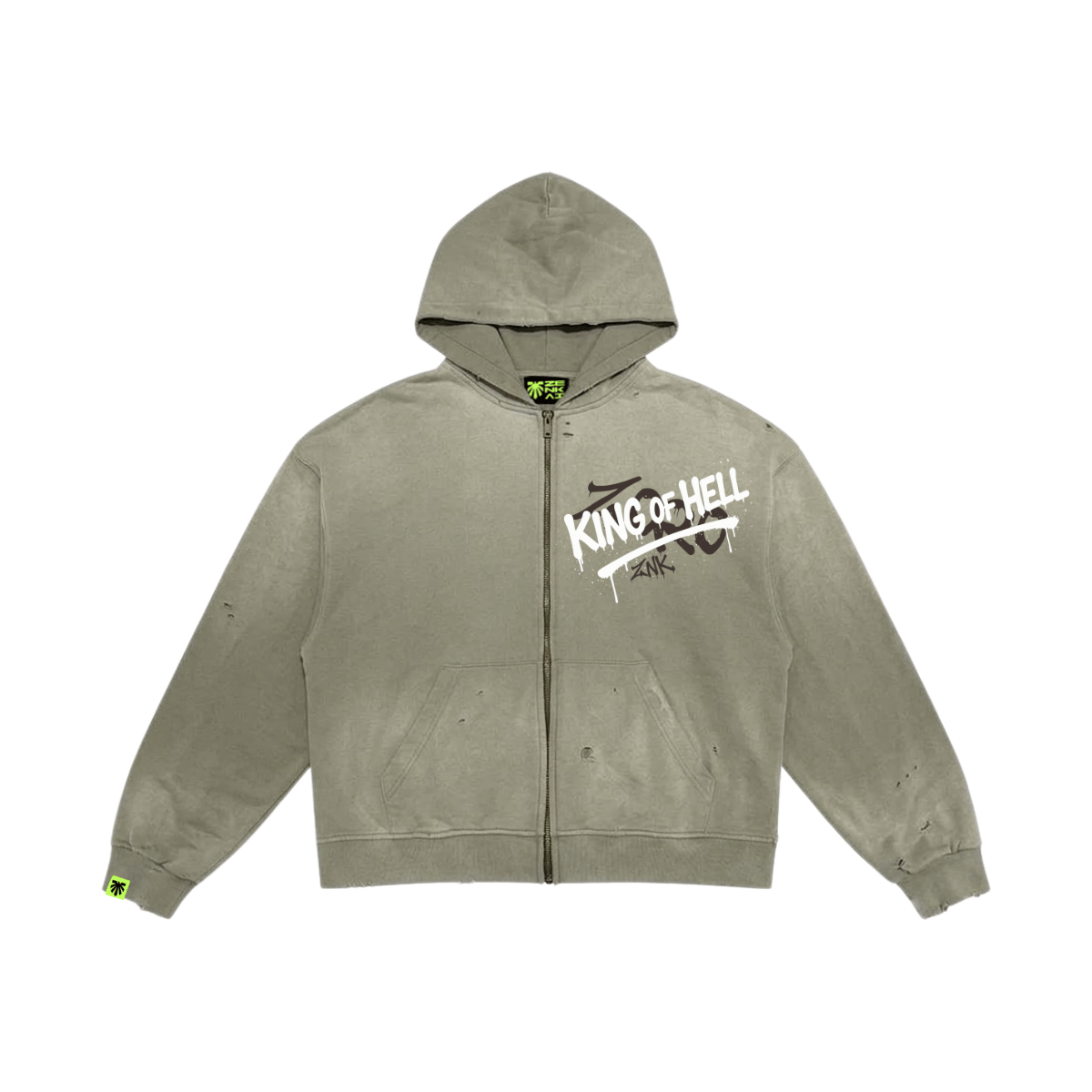 King of Hell Washed Zip Hoodie image 1