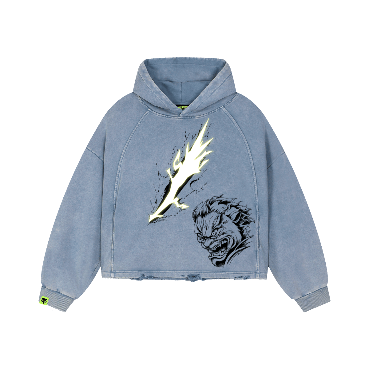 Arc Slash Washed Raglan Hoodie image 1