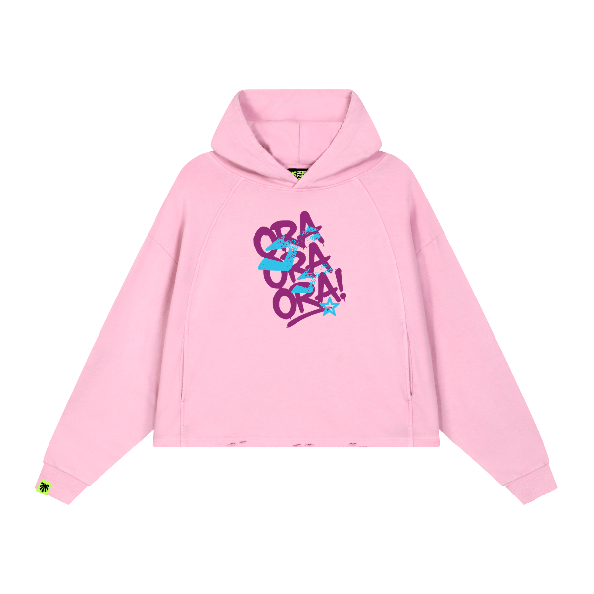 Yare Yare Pink Washed Raglan Hoodie image 1