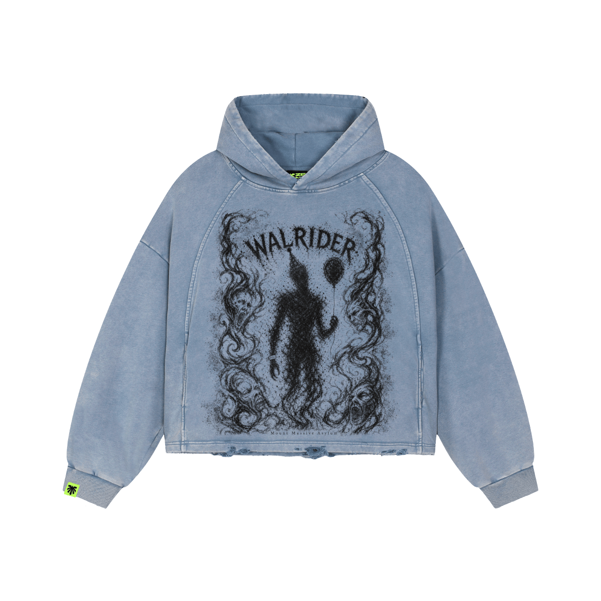 Black Swarm Washed Raglan Hoodie image 1