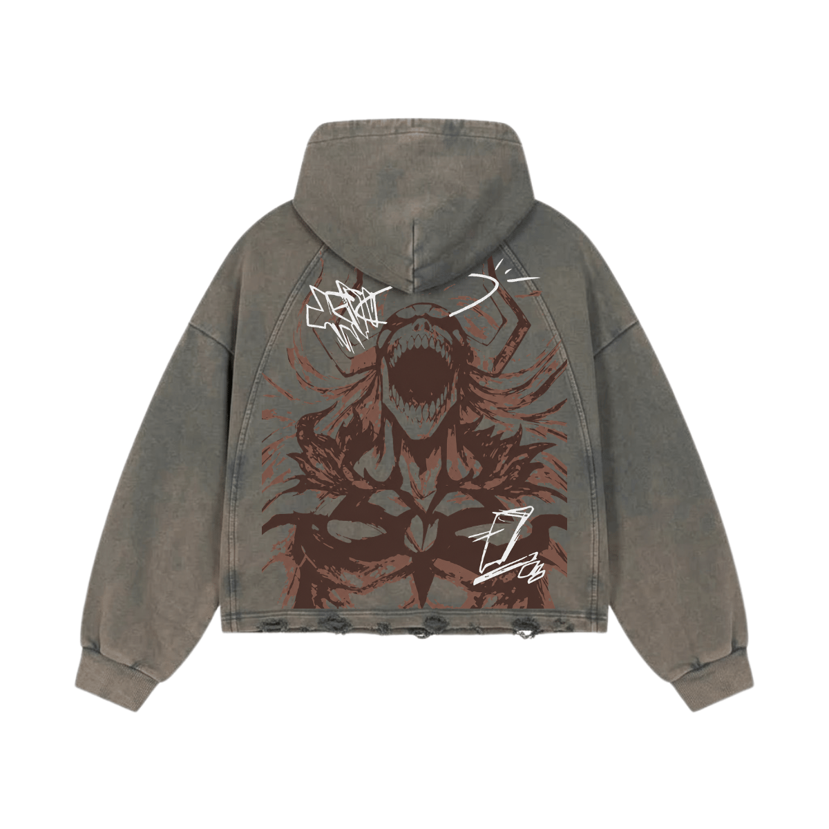 Rust Scream Washed Raglan Hoodie image 2