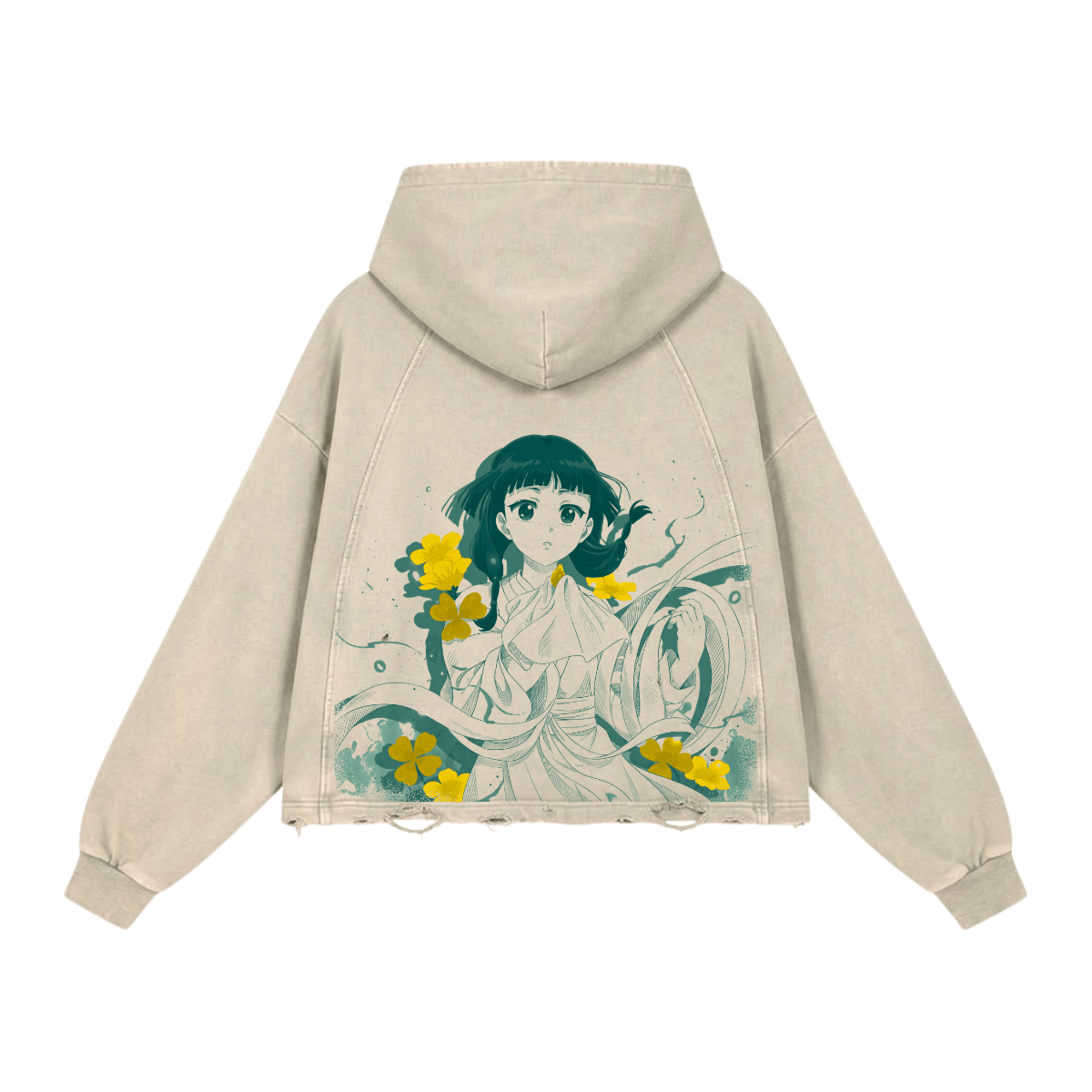 Petal Glance Washed Raglan Hoodie image 2